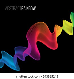 Abstract Rainbow Lines Design. Moving Colorful Lines Abstract Background for Posters / Flyers / Covers / Presentations/ Business Cards. Vector Illustration.