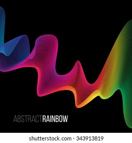 Abstract Rainbow Lines Design. Moving Colorful Lines Abstract Background for Posters / Flyers / Covers / Presentations/ Business Cards. Vector Illustration.
