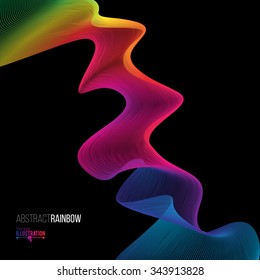 Abstract Rainbow Lines Design. Moving Colorful Lines Abstract Background for Posters / Flyers / Covers / Presentations/ Business Cards. Vector Illustration.