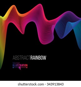 Abstract Rainbow Lines Design. Moving Colorful Lines Abstract Background for Posters / Flyers / Covers / Presentations/ Business Cards. Vector Illustration.