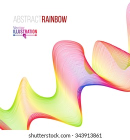 Abstract Rainbow Lines Design. Moving Colorful Lines Abstract Background for Posters / Flyers / Covers / Presentations/ Business Cards. Vector Illustration.