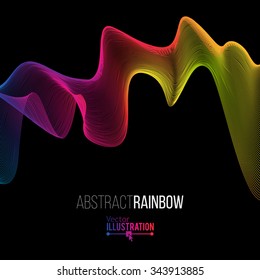 Abstract Rainbow Lines Design. Moving Colorful Lines Abstract Background for Posters / Flyers / Covers / Presentations/ Business Cards. Vector Illustration.