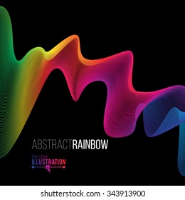 Abstract Rainbow Lines Design. Moving Colorful Lines Abstract Background for Posters / Flyers / Covers / Presentations/ Business Cards. Vector Illustration.