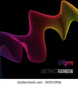 Abstract Rainbow Lines Design. Moving Colorful Lines Abstract Background for Posters / Flyers / Covers / Presentations/ Business Cards. Vector Illustration.
