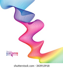 Abstract Rainbow Lines Design. Moving Colorful Lines Abstract Background for Posters / Flyers / Covers / Presentations/ Business Cards. Vector Illustration.