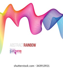 Abstract Rainbow Lines Design. Moving Colorful Lines Abstract Background for Posters / Flyers / Covers / Presentations/ Business Cards. Vector Illustration.