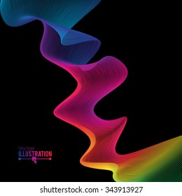 Abstract Rainbow Lines Design. Moving Colorful Lines Abstract Background for Posters / Flyers / Covers / Presentations/ Business Cards. Vector Illustration.
