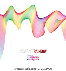 Abstract Rainbow Lines Design. Moving Colorful Lines Abstract Background for Posters / Flyers / Covers / Presentations/ Business Cards. Vector Illustration.