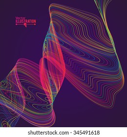 Abstract Rainbow Lines Design. Moving Colorful Lines Abstract Background for Posters / Flyers / Covers / Presentations/ Business Cards. Vector Illustration.
