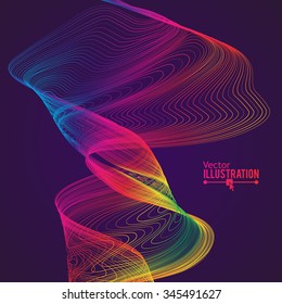 Abstract Rainbow Lines Design. Moving Colorful Lines Abstract Background for Posters / Flyers / Covers / Presentations/ Business Cards. Vector Illustration.
