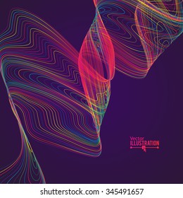 Abstract Rainbow Lines Design. Moving Colorful Lines Abstract Background for Posters / Flyers / Covers / Presentations/ Business Cards. Vector Illustration.