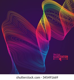 Abstract Rainbow Lines Design. Moving Colorful Lines Abstract Background for Posters / Flyers / Covers / Presentations/ Business Cards. Vector Illustration.