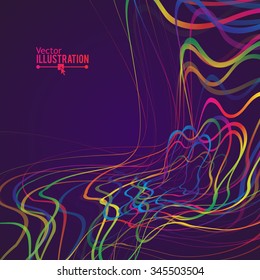 Abstract Rainbow Lines Design. Moving Colorful Lines Abstract Background for Posters / Flyers / Covers / Presentations/ Business Cards. Vector Illustration.