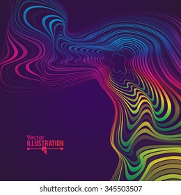 Abstract Rainbow Lines Design. Moving Colorful Lines Abstract Background for Posters / Flyers / Covers / Presentations/ Business Cards. Vector Illustration.