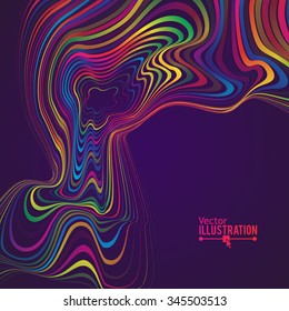 Abstract Rainbow Lines Design. Moving Colorful Lines Abstract Background for Posters / Flyers / Covers / Presentations/ Business Cards. Vector Illustration.