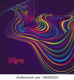 Abstract Rainbow Lines Design. Moving Colorful Lines Abstract Background for Posters / Flyers / Covers / Presentations/ Business Cards. Vector Illustration.