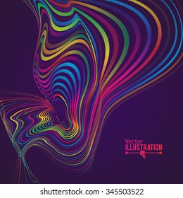 Abstract Rainbow Lines Design. Moving Colorful Lines Abstract Background for Posters / Flyers / Covers / Presentations/ Business Cards. Vector Illustration.