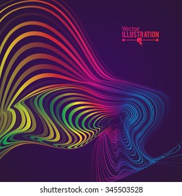 Abstract Rainbow Lines Design. Moving Colorful Lines Abstract Background for Posters / Flyers / Covers / Presentations/ Business Cards. Vector Illustration.