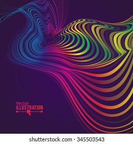 Abstract Rainbow Lines Design. Moving Colorful Lines Abstract Background for Posters / Flyers / Covers / Presentations/ Business Cards. Vector Illustration.