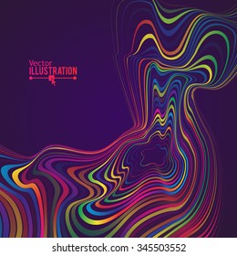 Abstract Rainbow Lines Design. Moving Colorful Lines Abstract Background for Posters / Flyers / Covers / Presentations/ Business Cards. Vector Illustration.
