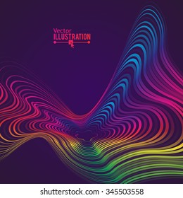 Abstract Rainbow Lines Design. Moving Colorful Lines Abstract Background for Posters / Flyers / Covers / Presentations/ Business Cards. Vector Illustration.