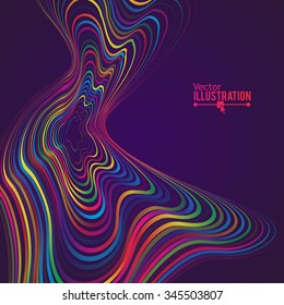 Abstract Rainbow Lines Design. Moving Colorful Lines Abstract Background for Posters / Flyers / Covers / Presentations/ Business Cards. Vector Illustration.