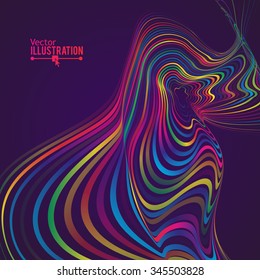 Abstract Rainbow Lines Design. Moving Colorful Lines Abstract Background for Posters / Flyers / Covers / Presentations/ Business Cards. Vector Illustration.