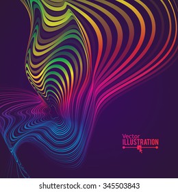 Abstract Rainbow Lines Design. Moving Colorful Lines Abstract Background for Posters / Flyers / Covers / Presentations/ Business Cards. Vector Illustration.