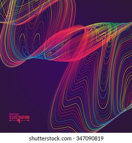 Abstract Rainbow Lines Design. Moving Colorful Lines Abstract Background for Posters / Flyers / Covers / Presentations/ Business Cards. Vector Illustration.