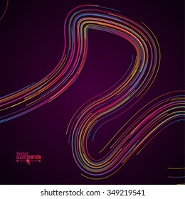 Abstract Rainbow Lines Design. Moving Colorful Lines Abstract Background for Posters / Flyers / Covers / Presentations/ Business Cards. Vector Illustration.