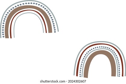 abstract rainbow of lines and dots in brown and gray tones