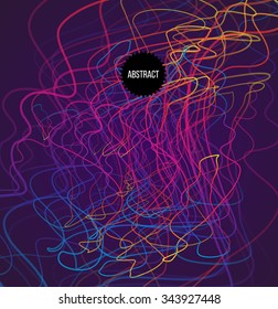 Abstract Rainbow Lines on Dark Background. Moving Colorful Lines Abstract Background for Party Posters / Covers / Presentations / Brochures. Vector Illustration.