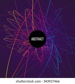 Abstract Rainbow Lines on Dark Background. Moving Colorful Lines Abstract Background for Party Posters / Covers / Presentations / Brochures. Vector Illustration.