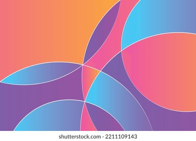 Abstract Rainbow Liquid Gradient Circle Background. Modern And Trendy Iridescent Round Shape Backdrop Illustration