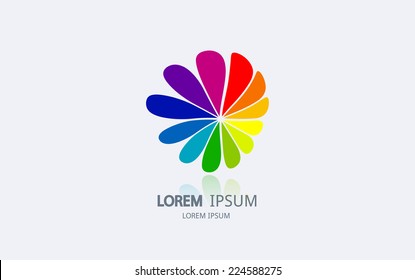 Abstract rainbow logo. Vector logotype design.
