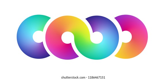 Abstract rainbow mesh simbol background. Blurred colorful backdrop form of a infinity. Vector illustration for your logo, graphic design, template, banner, poster or website.