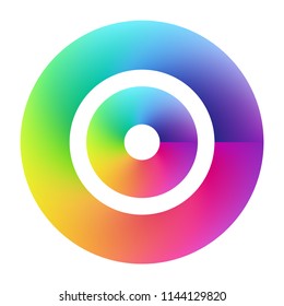 Abstract rainbow mesh two rounds background. Blurred colorful backdrop form of a circle. Vector illustration for your logo, graphic design, template, banner, poster or website.