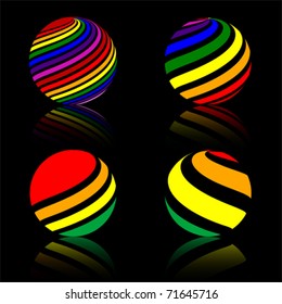 Abstract rainbow minimalistic world globe Sphere