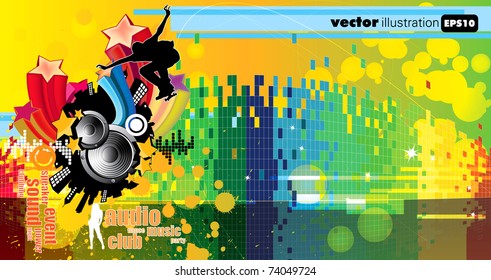 Abstract rainbow music background