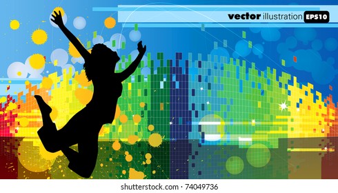 Abstract rainbow music background