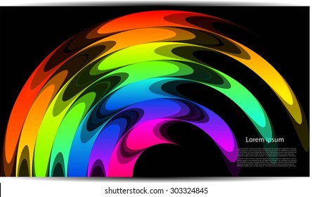 Abstract rainbow on black background