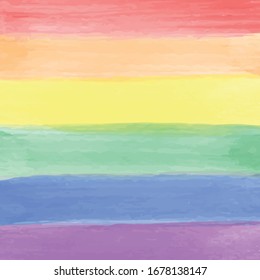 Abstract Rainbow Paint Brush Watercolor Background.