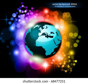 Abstrakter Regenbogen-Planet-Hintergrund für Flyer