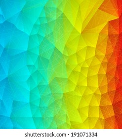 Abstract rainbow polygonal background with overlay light effect for mobile and web design. 
