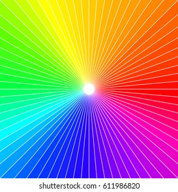 Abstract Rainbow Ray of lights explosion background. Sun rays