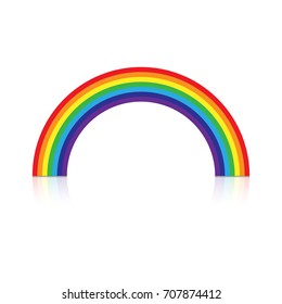Abstract Rainbow with Reflection Isolated on white background