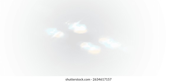 Superposición de refracción Abstractas del arco iris con luz borrosa y efectos de prisma en un fondo transparente. Presenta reflejos holográficos, destellos de cristal y sutiles filtraciones de sombra.