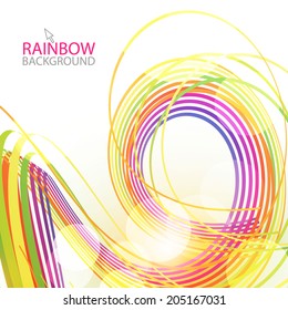 Abstract rainbow ribbons background. Vector illustration