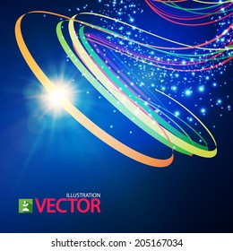 Abstract rainbow ribbons background. Vector illustration