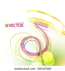 Abstract rainbow ribbons background. Vector illustration